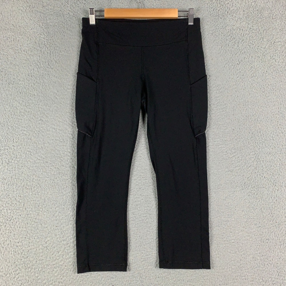 Lululemon Speed Up Crop Legging Womens 8 Black High Rise Running Pocket Athletic